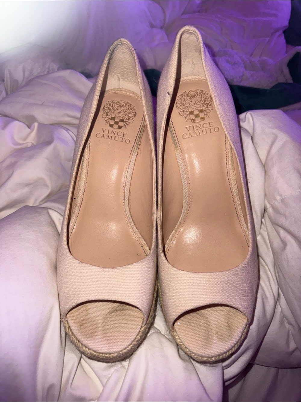 Vince Camuto Blush Peep-Toe Espadrille Wedges